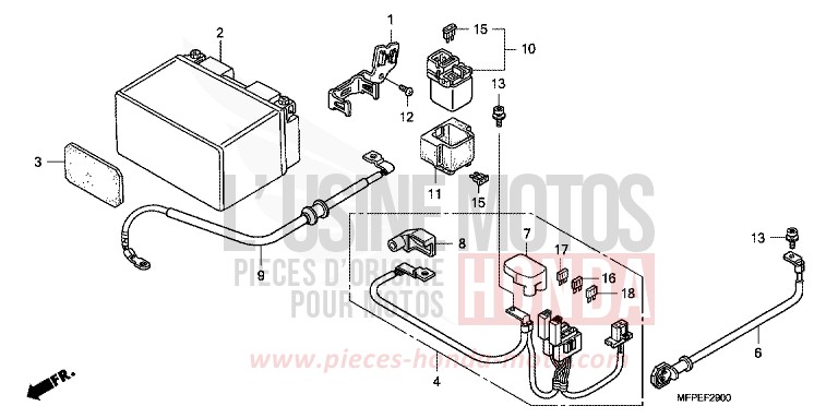 BATTERIE for CB1300 Super Bold'or ABS GRAPHITE BLACK (NHB01EB) from 2010